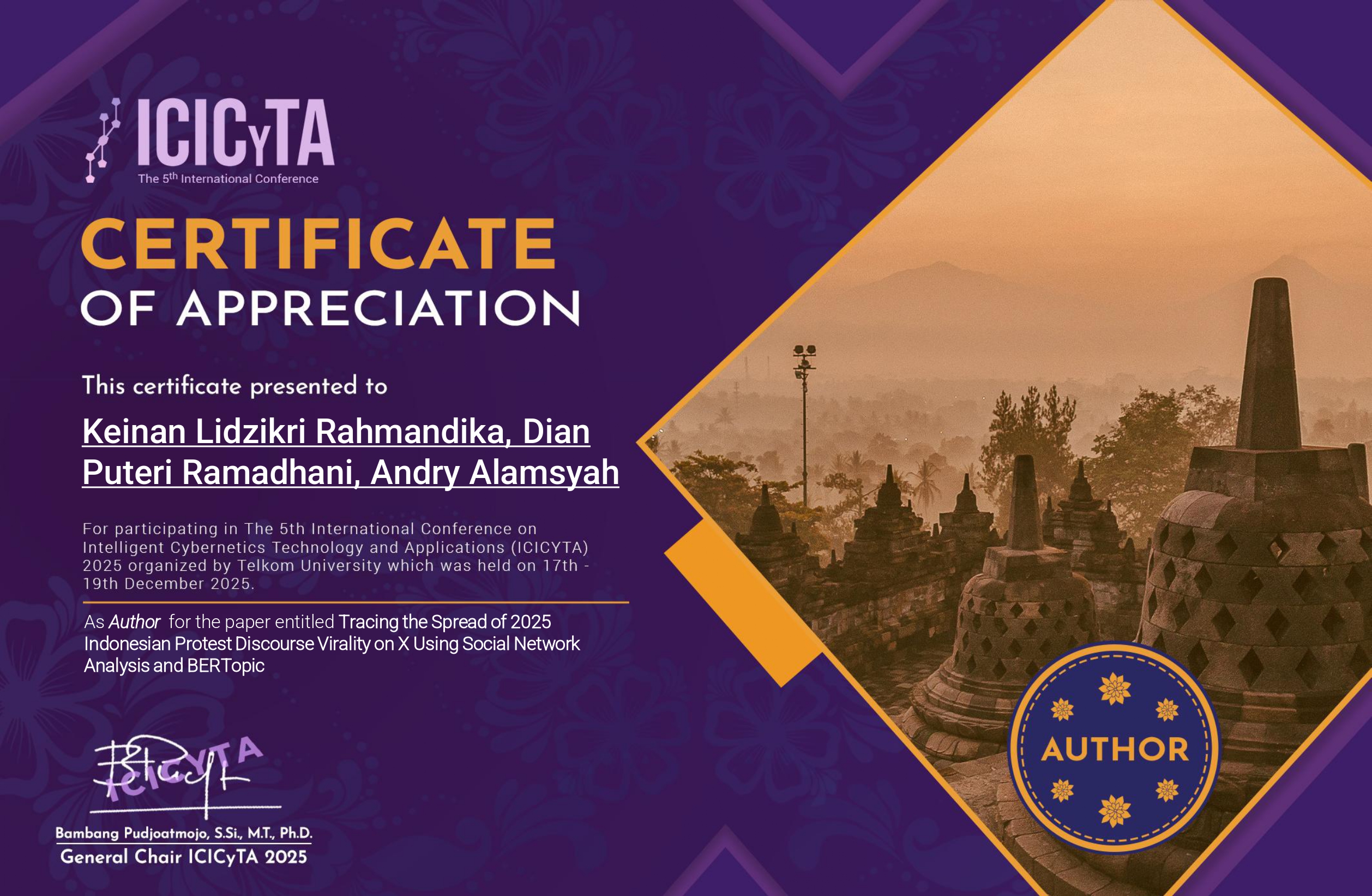 ICICyTA 2025 author certificate